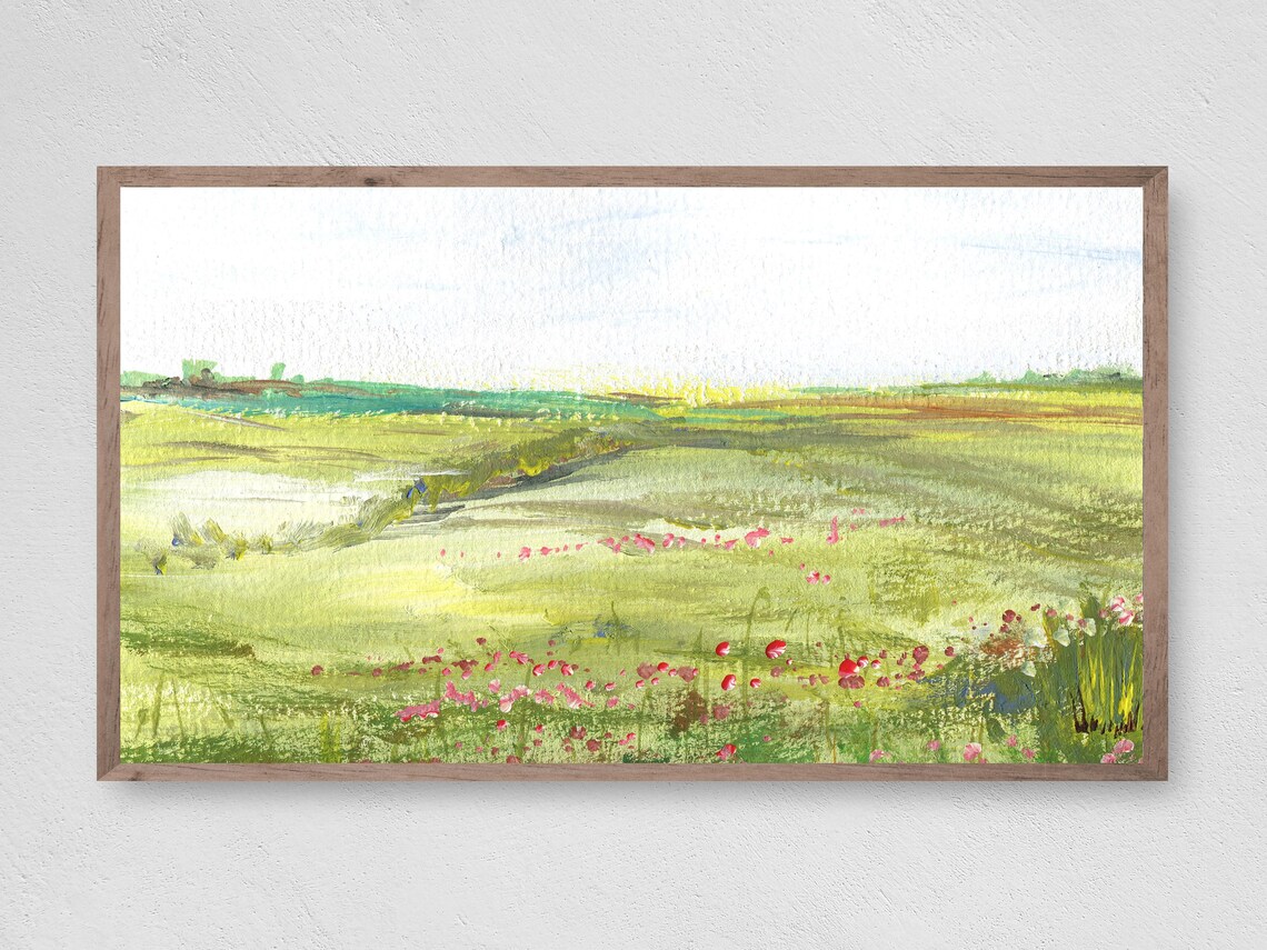 Flowers In The Field Painting, Classic Art Print