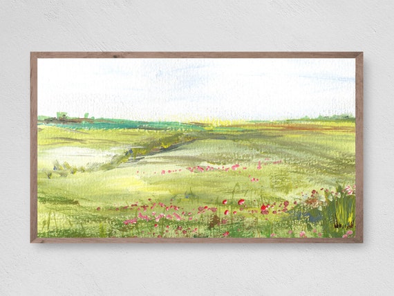 Flowers In The Field Painting, Classic Art Print