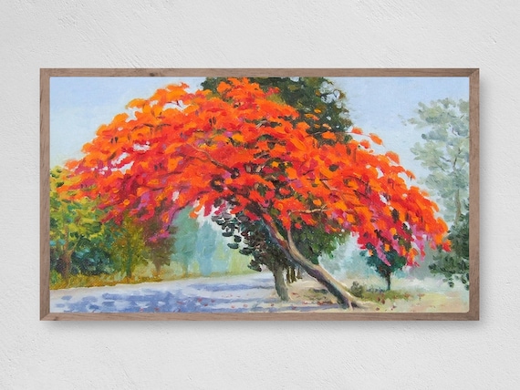 Fall Leaves Frame TV Art, Poster Print