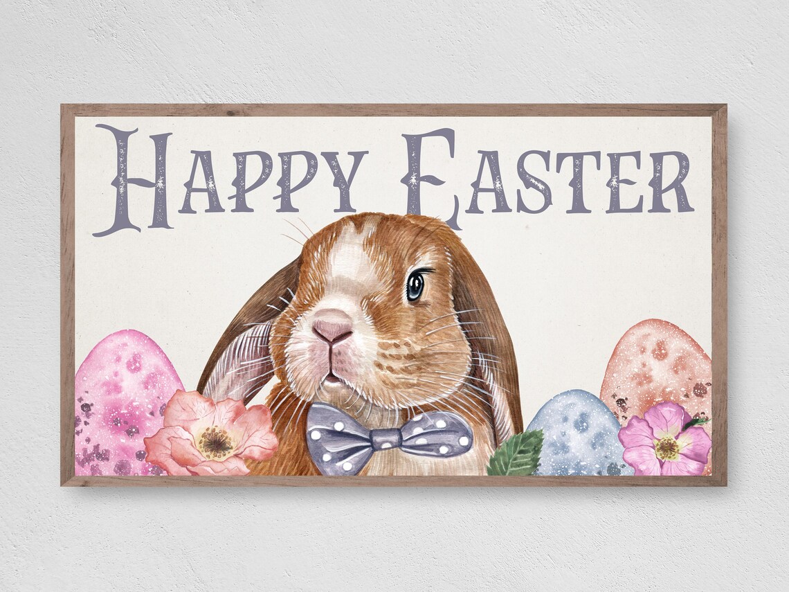 Easter Bunny Spring Art Print, Easter Decor