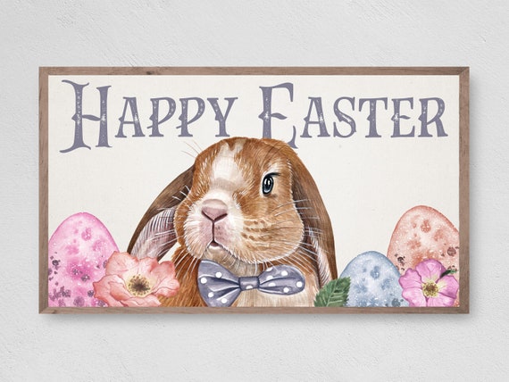 Easter Bunny Spring Art Print, Easter Decor
