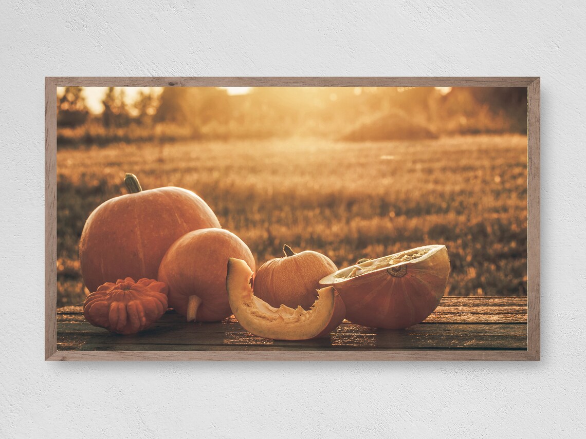 Pumpkin Table Frame TV Art, Fall Pumpkins Poster