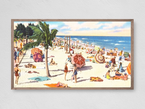 Retro Fun Beach Art Print