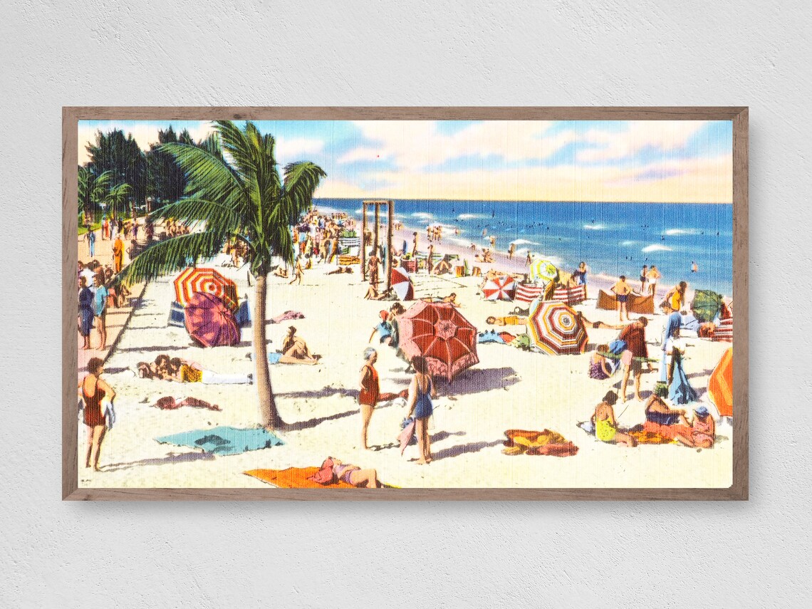 Retro Fun Beach Art Print