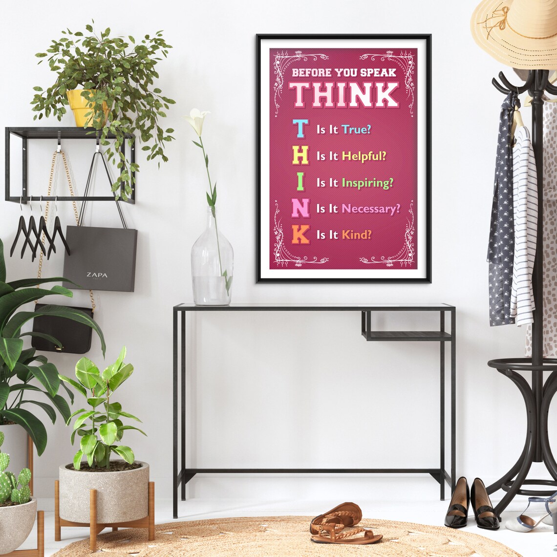 Before You Speak Think Classroom Motivation Art Print