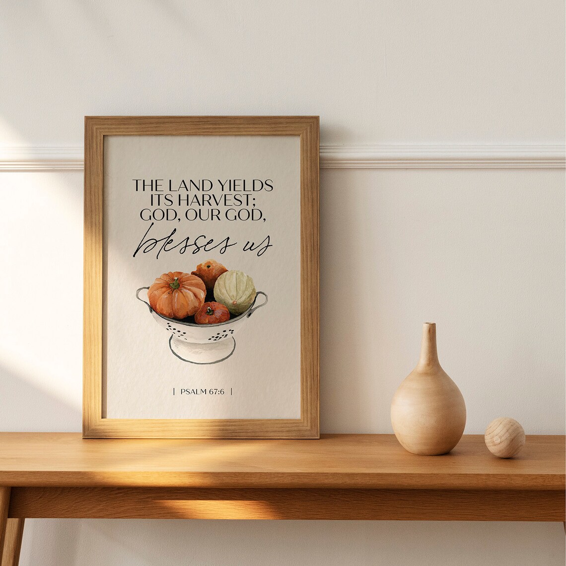 Psalm 67:6 The Land Yields Its Harvest Thanksgiving Blessing Poster - Image 4