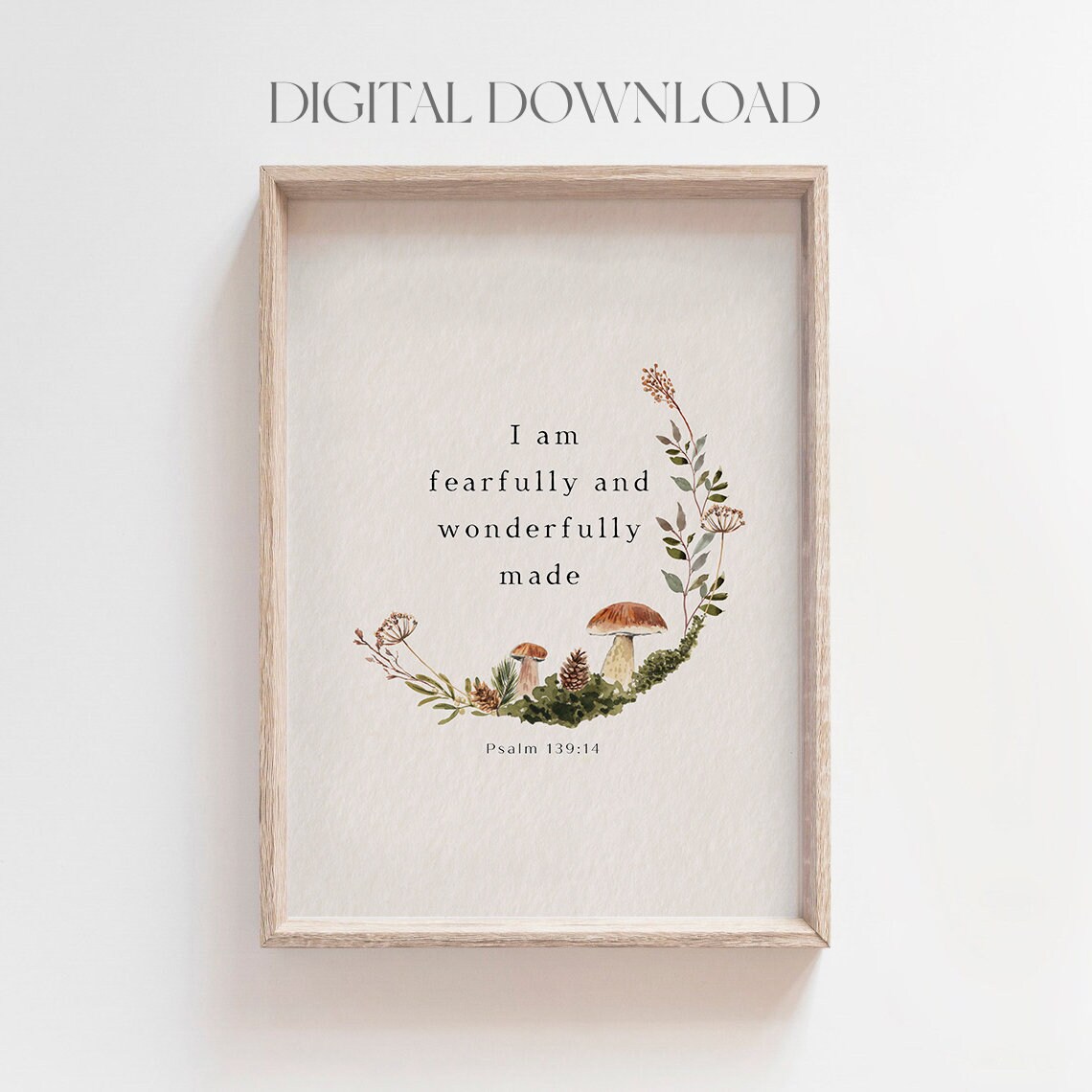 Psalm 139:14 Wildflower Nursery Christian Art Print - Image 4
