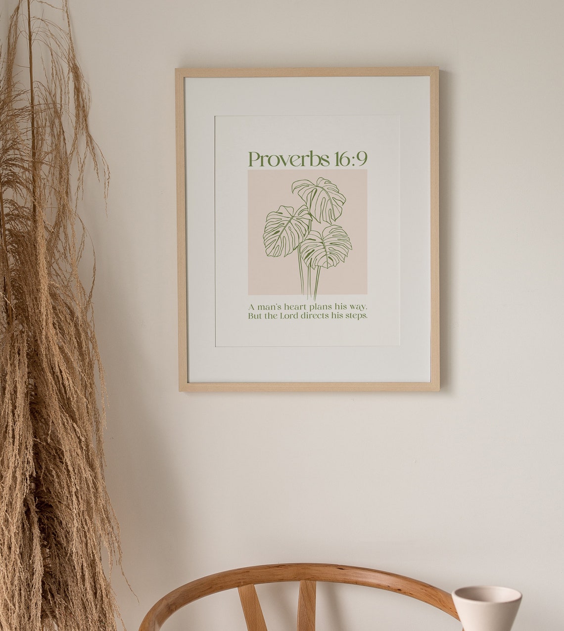 Proverbs 169 Bible Verse A Mans Heart Plans His Way But The Lord Directs His Steps Christian Wall Art Boho Christian Poster - Image 3