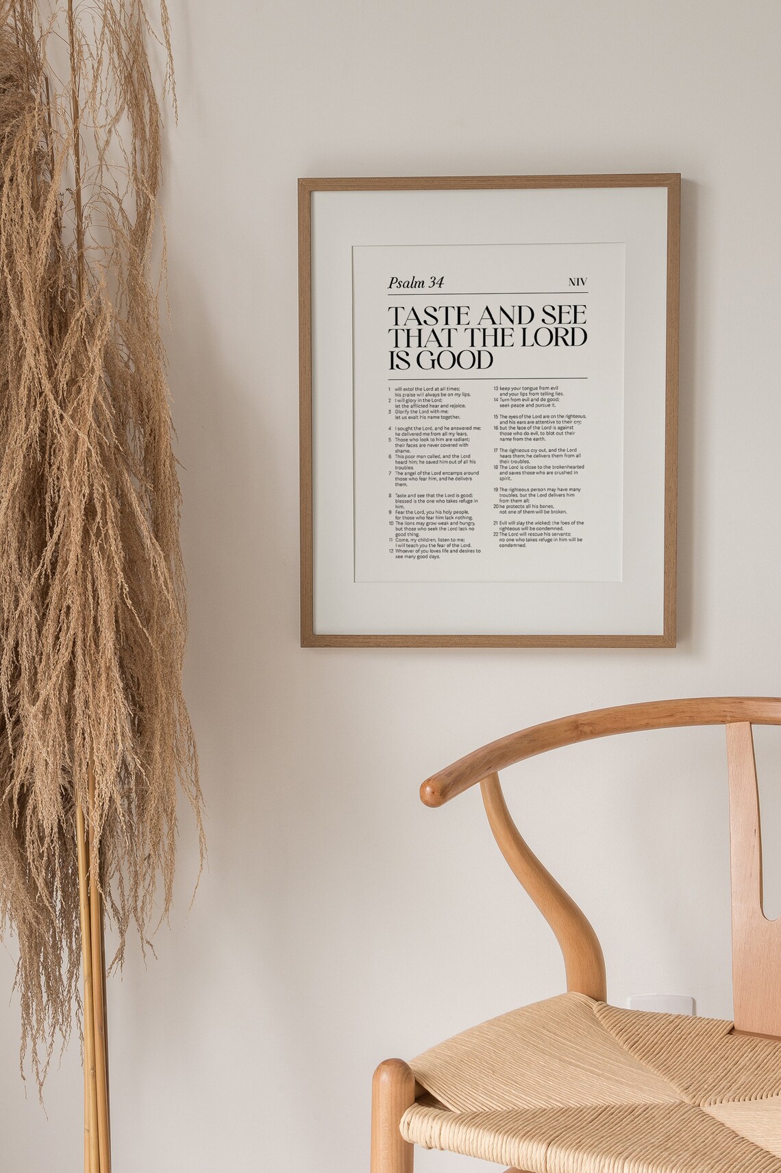 Psalm 34 Taste and See Minimalist Christian Art Print - Image 2