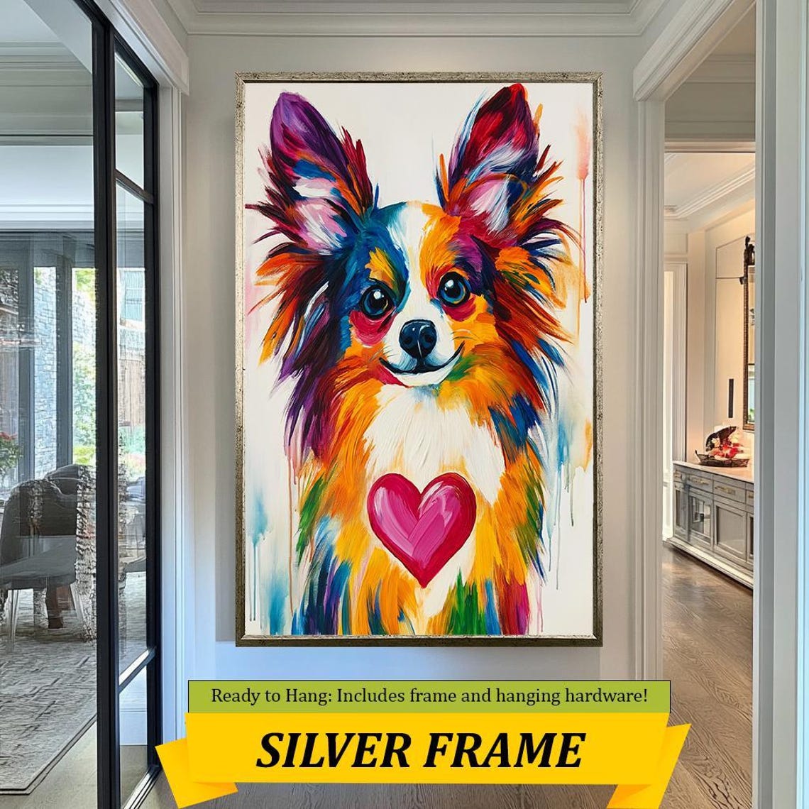 Colorful Small Dog Pink Heart Pop Art Abstract Pet Portrait Poster - Image 4