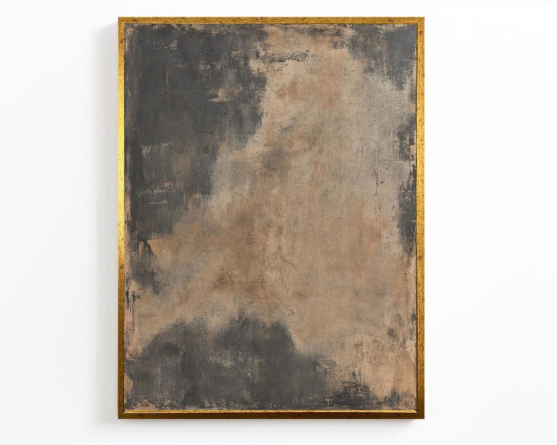 Rustic Abstract Art Minimalist Earthy Wall Decor Modern Neutral Tones Painting Distressed Textured Artwork For Home - Image 4