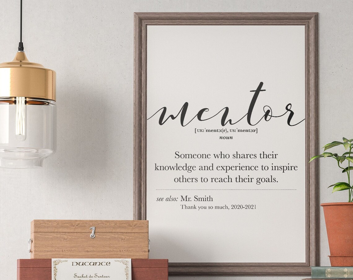 Personalized Mentor Definition Poster, Christmas Gift