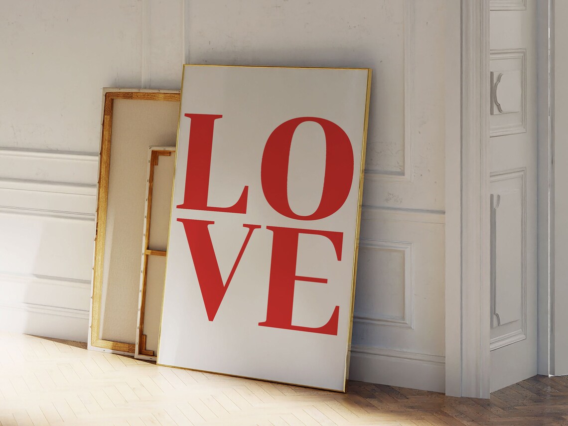 Love Poster, Retro Style Typography Quote - Image 3