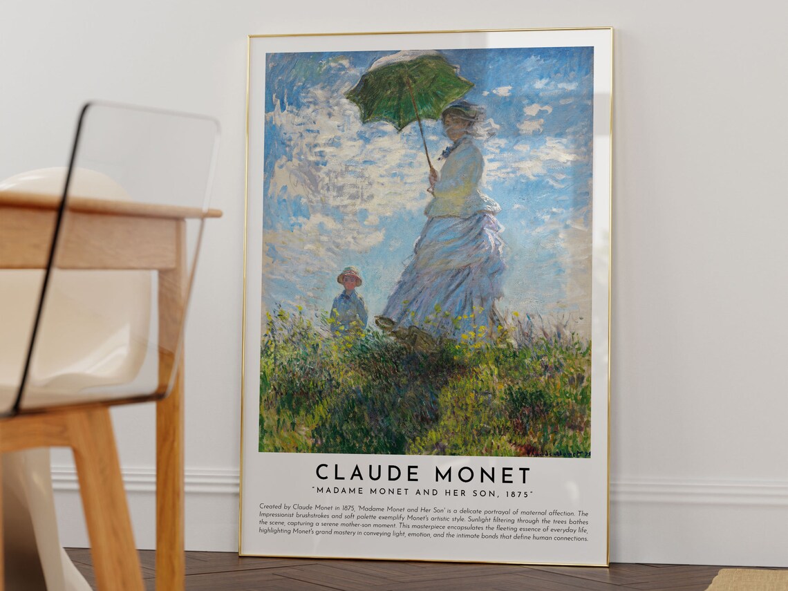 Claude Monet Madame Monet and Her Son 1875 Impressionist Umbrella Poster