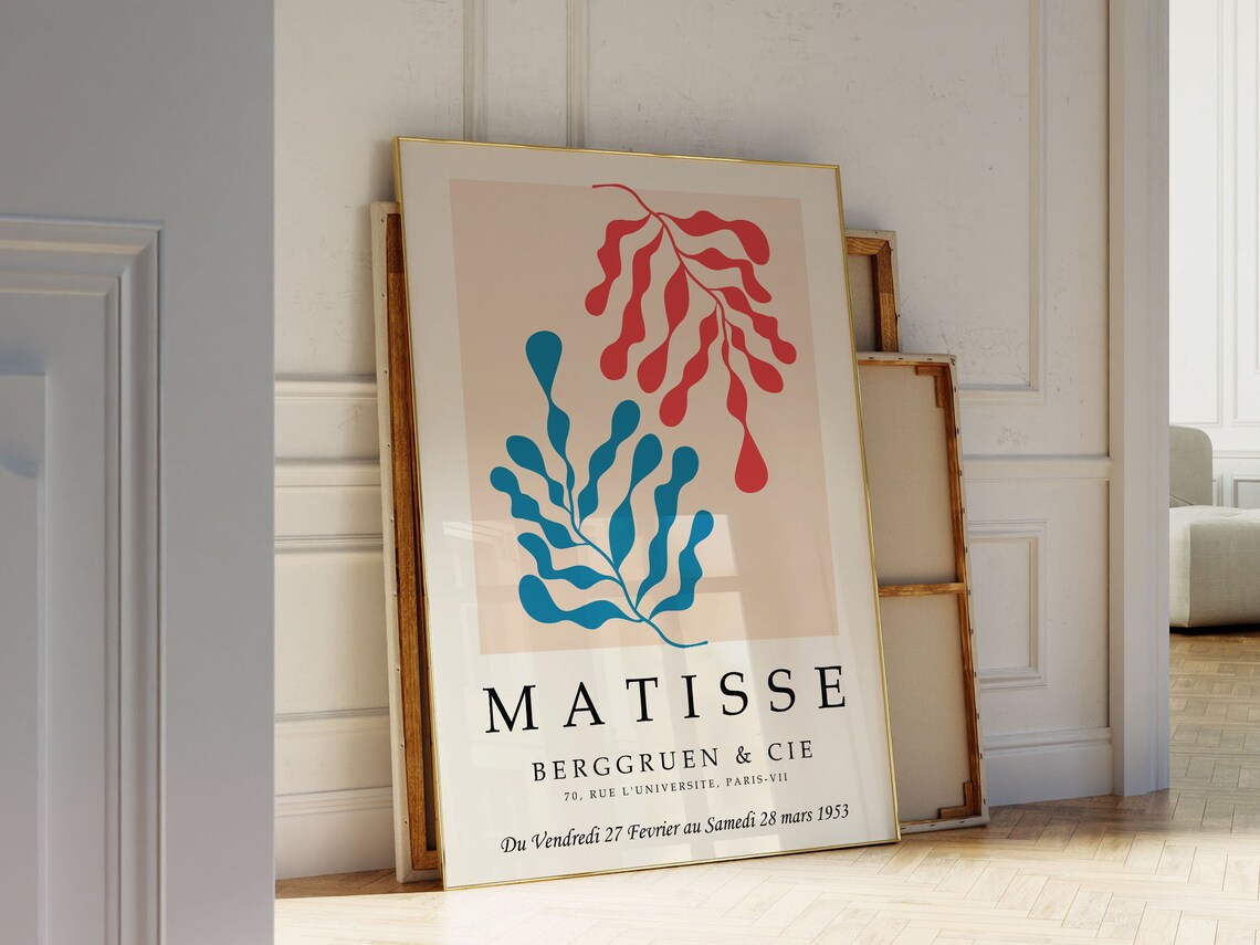 Matisse 1953 Berggruen Paris Exhibition Cutout Leaf Art Poster - Image 3