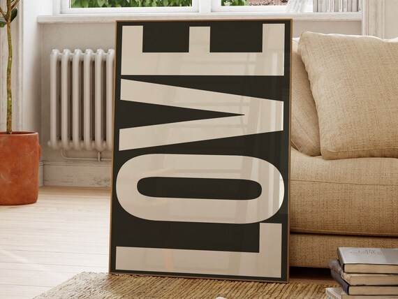 Love Wall Art Love Quote Love Word Monochrome Quote Poster Typography Poster Love Sign Instant