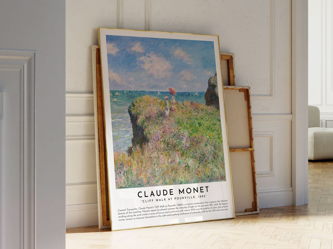 Claude Monet Cliff Walk at Pourville 1882 Impressionist Art Print - Image 2