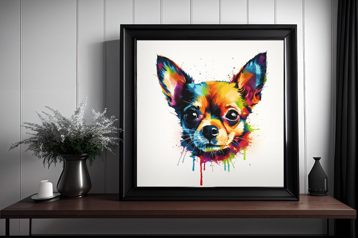 Chihuahua Wall Art Funny Bathroom Print Toilet Poster Bathroom Art Chihuahua Whimsy Animal Art