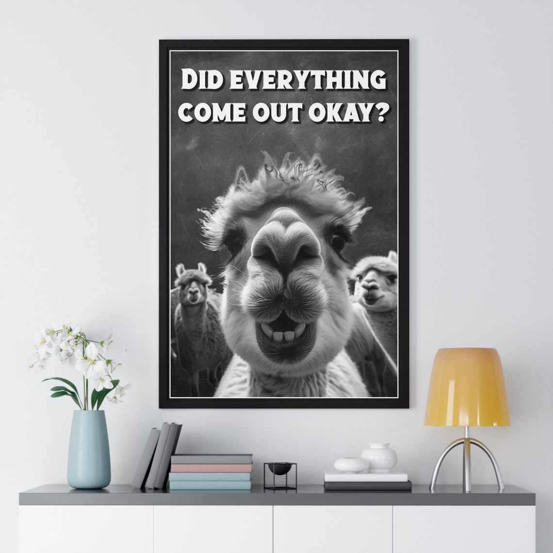 Funny Alpaca Bathroom Quote Did Everything Come Out Okay Gift Poster - Image 2