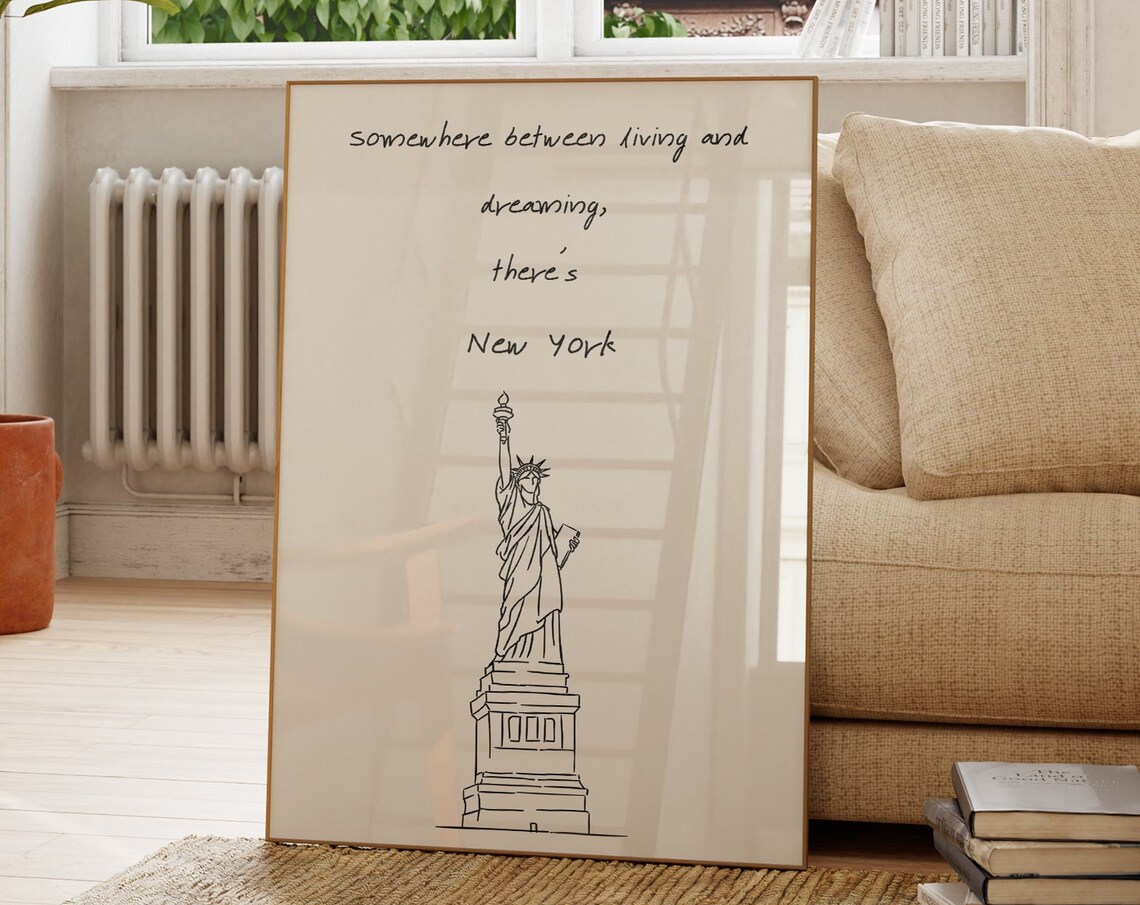 Somewhere Between Living And Dreaming New York Statue Of Liberty Print