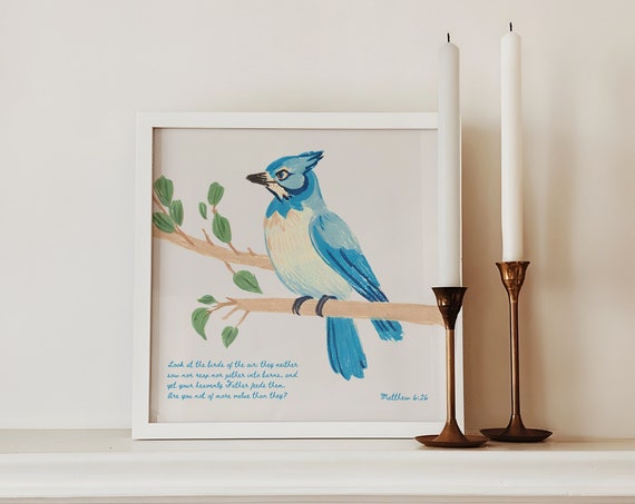 Matthew 6 Look At The Birds Christian Art Print