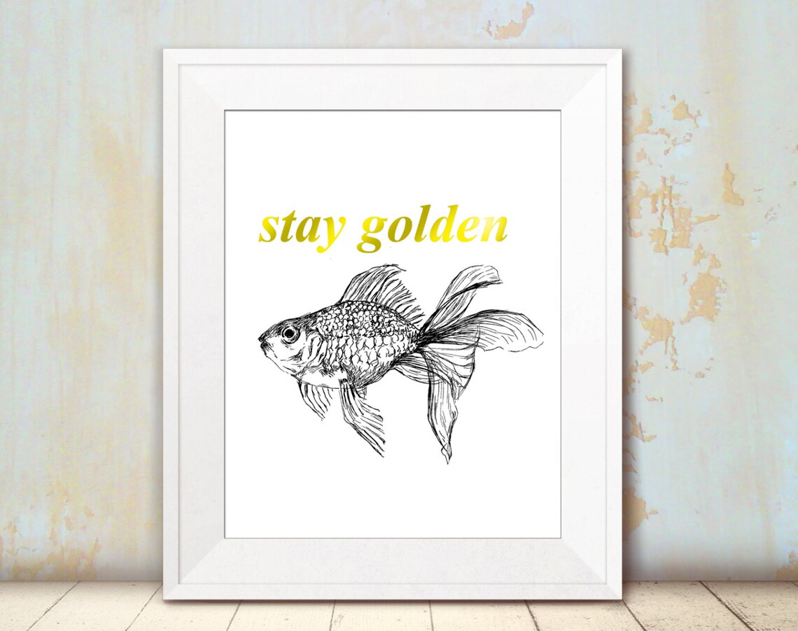 Goldfish Art Print, Black and White Poster - Image 3