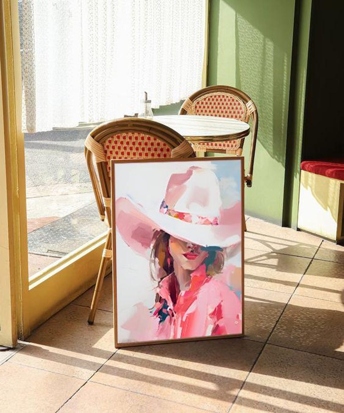 Vintage Cowgirl Painting Print Painting Cowgirl Cover Vintage Wall Art Coastal Cow Girl Print - Image 2