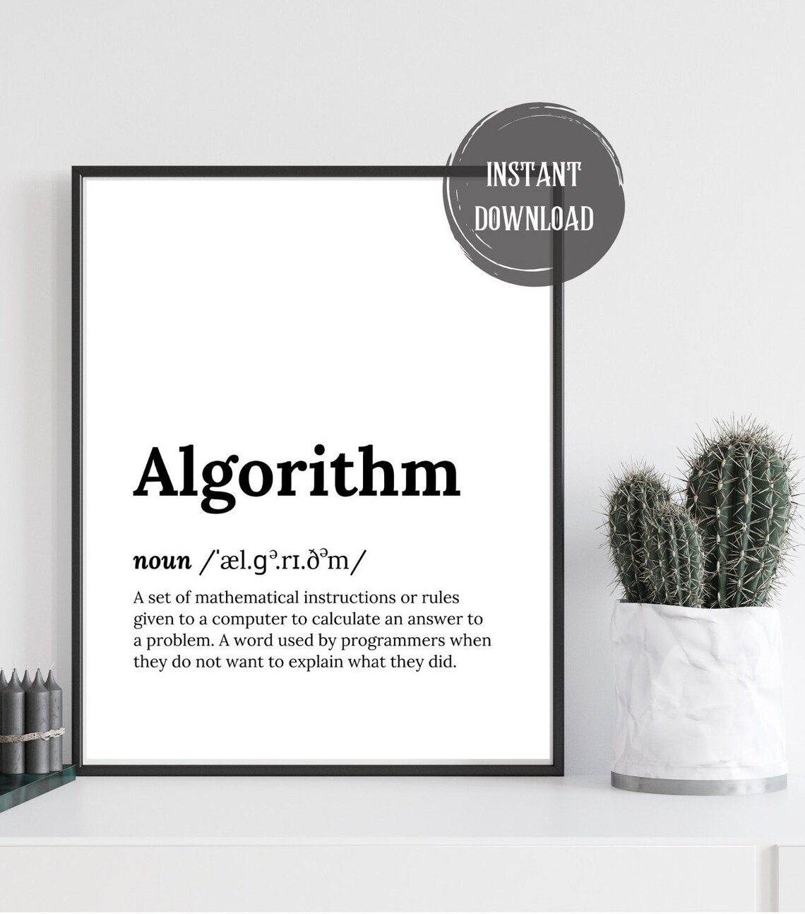 Algorithm Funny Programmer Birthday Card Computer Programmer Art Gift Wall Decor Coder Coding Gifts Programming Poster Girlfriend Boyfriend - Image 3
