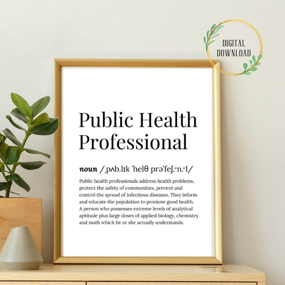 Public Health Professional Definition Serif Dictionary Wall Poster - Image 3