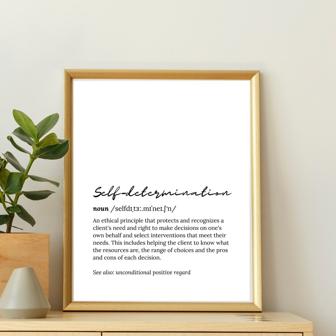 Self-Determination Definition Social Work Dictionary Script Poster - Image 2