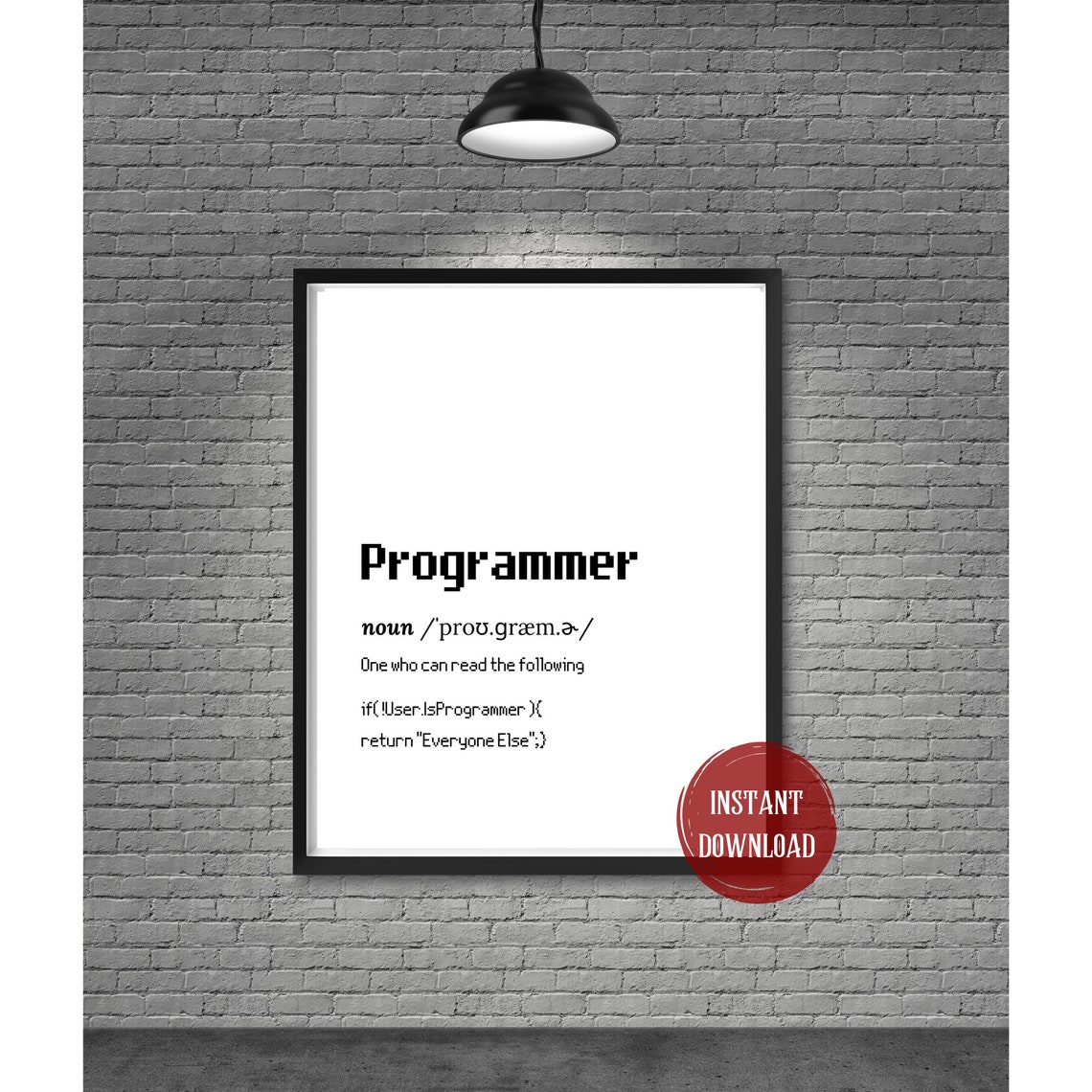 Programmer Funny Code Joke Definition Pixel Font Quote Gift Poster - Image 2