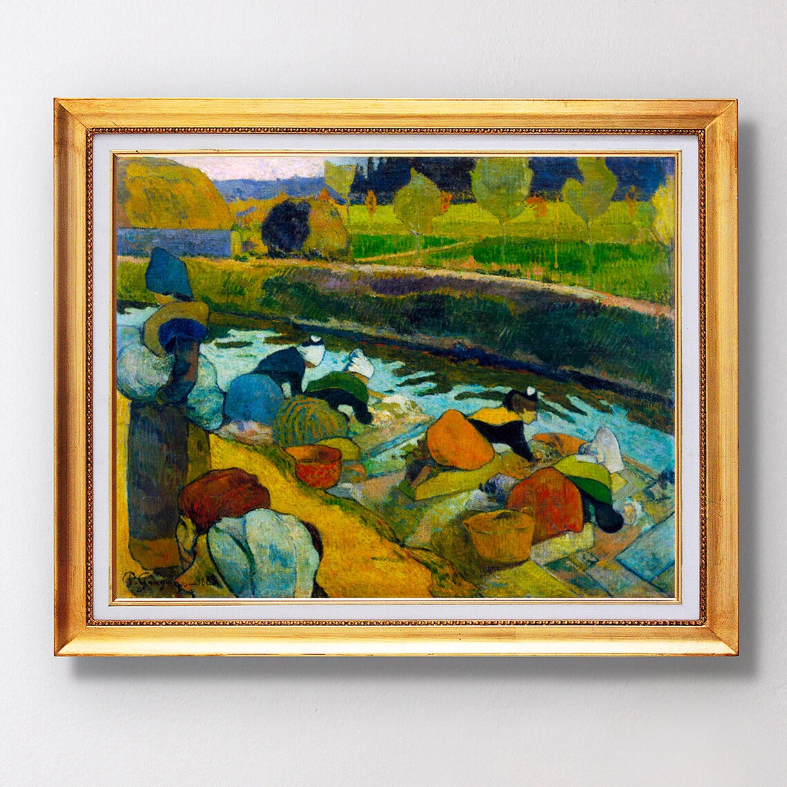 Paul Gauguin Washerwomen 1888 Riverside Laundry Scene Post Impressionist Poster
