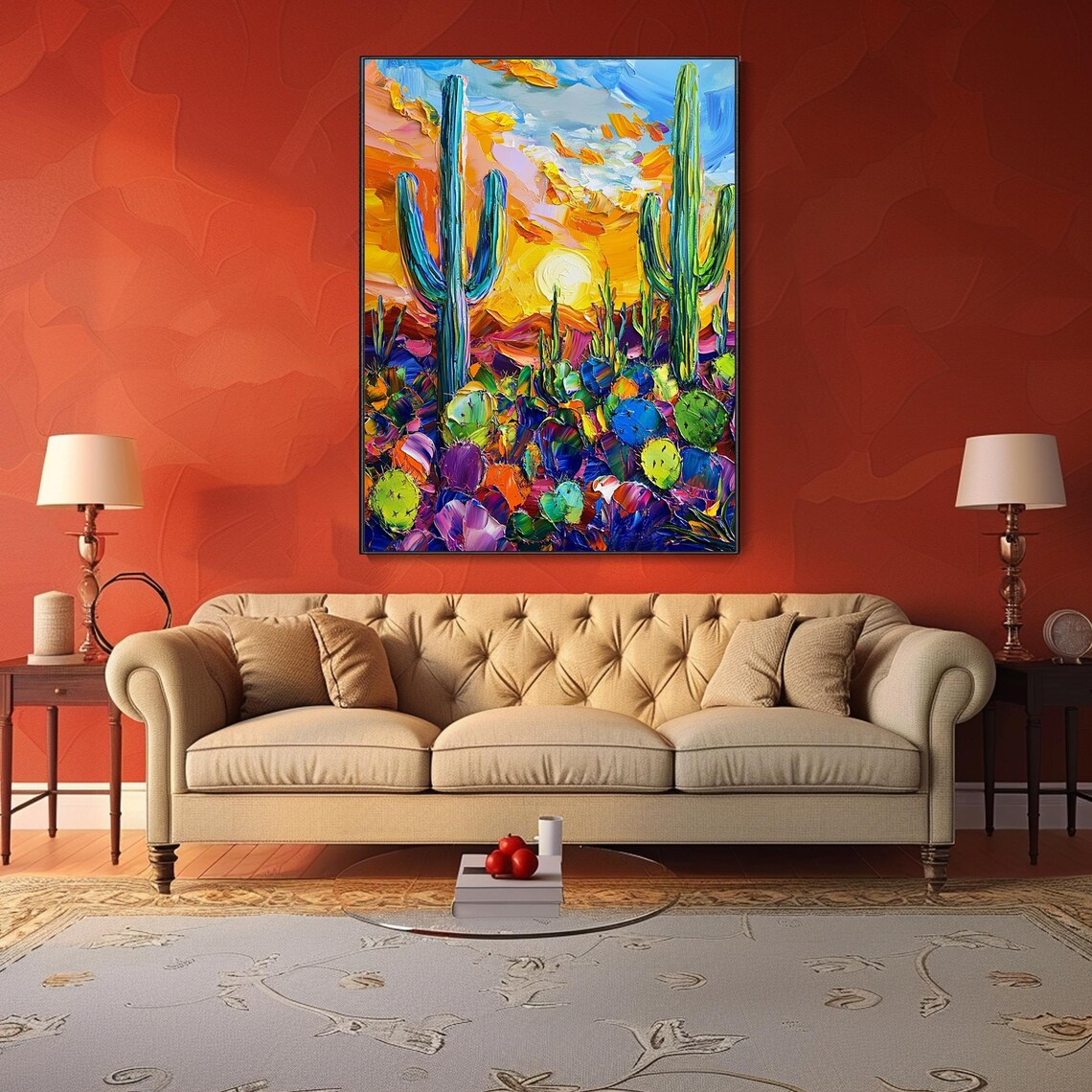 Cactus Flower Colorful Desert Wall Art Print - Image 2