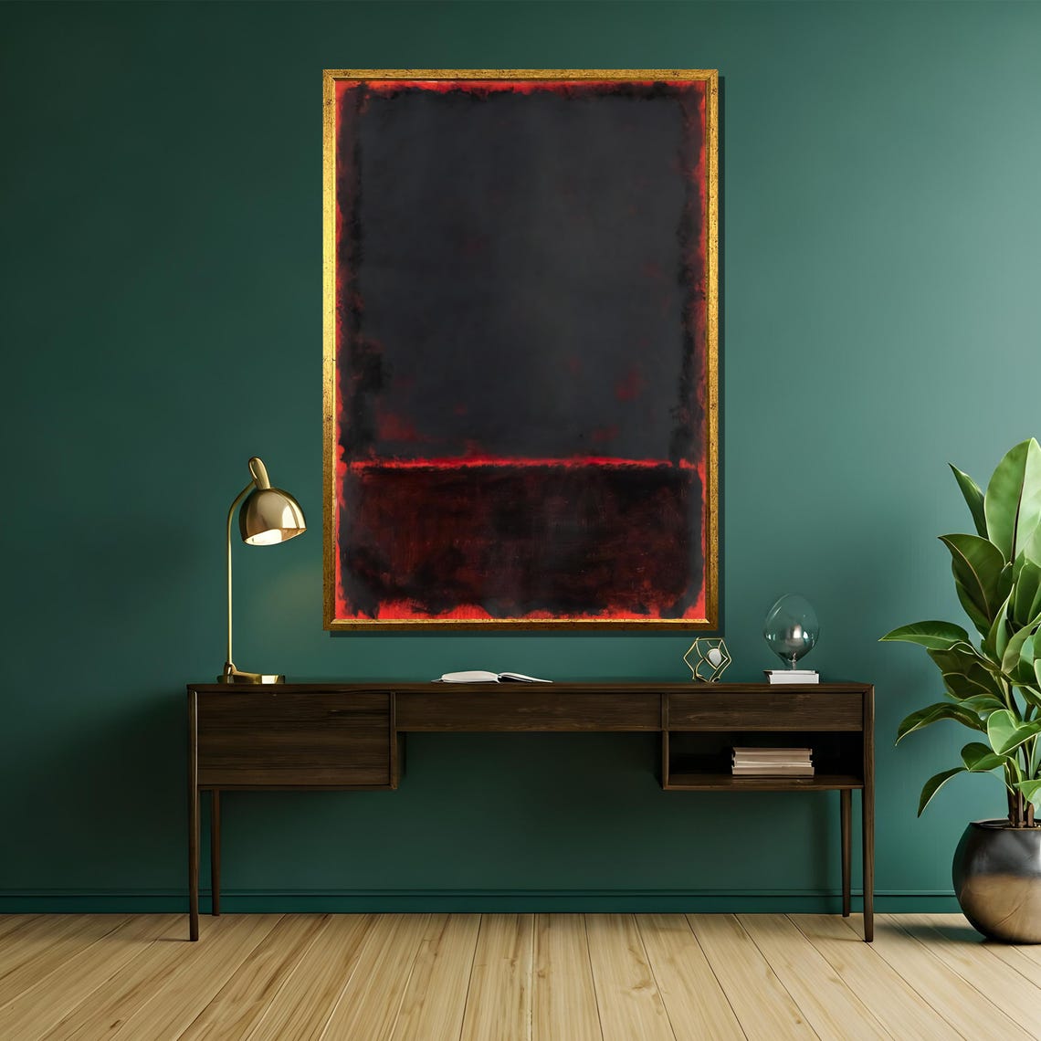 Rothko-Style Dark Red Black Moody Color-Field Abstract Poster - Image 5