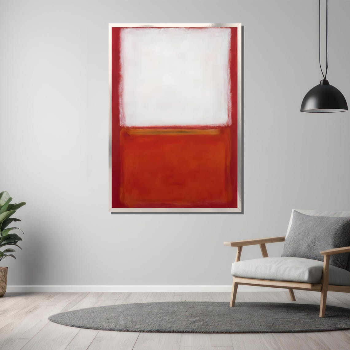 Rothko Style Red And White Color Field Abstract Painting Poster - Image 3