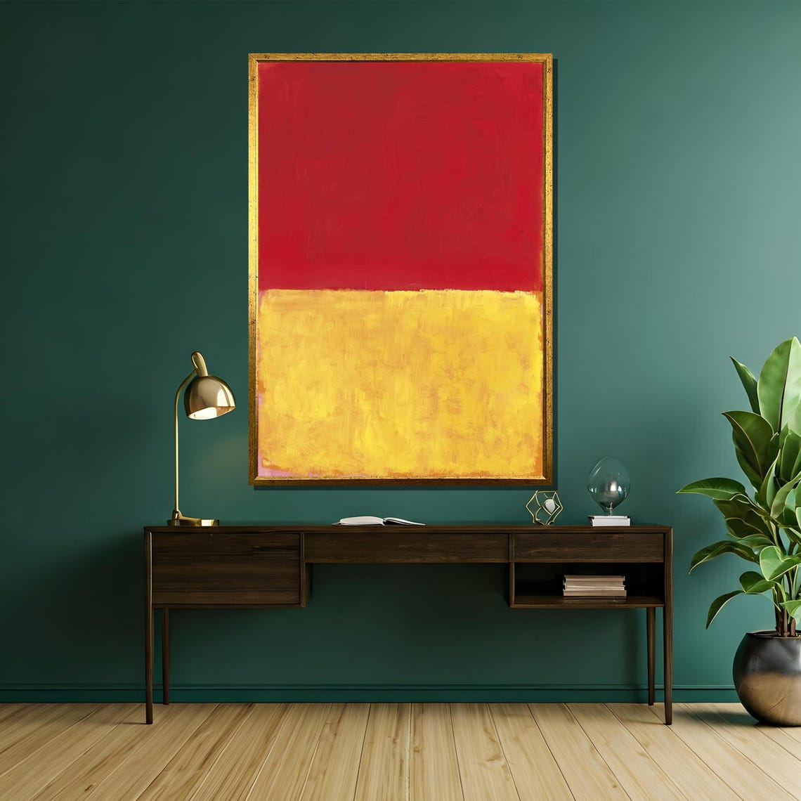 Rothko-Style Bold Red Yellow Two-Tone Color-Field Art Poster - Image 5