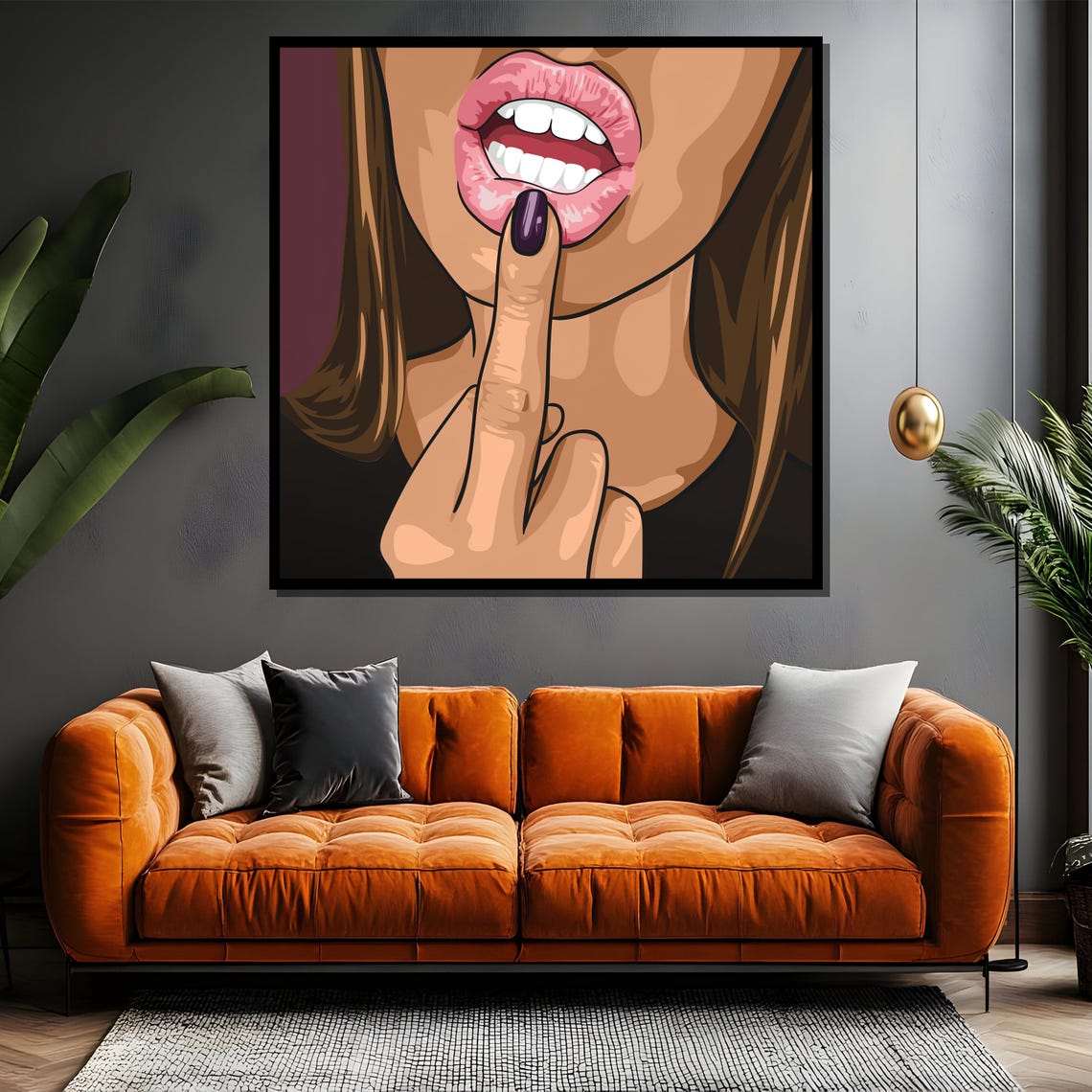 Bold And Seductive Lips Painting Modern Pop Art Wall Decor For Contemporary Spaces And A Unique Gift Idea - Image 4