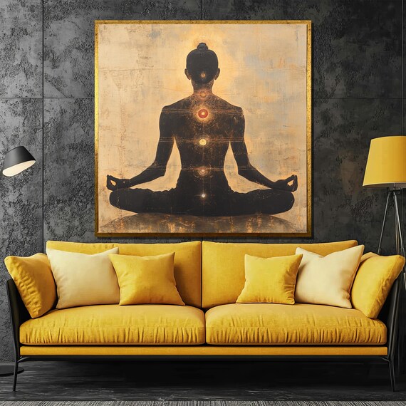 Chakra Meditation Silhouette Spiritual Zen Home Decor Art Poster