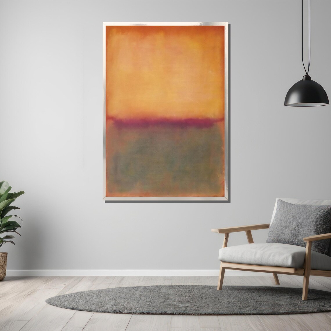 Mark Rothko Ranquil Orange And Muted Mauve Abstract Painting Subtle Yet Striking Gift Option - Image 3
