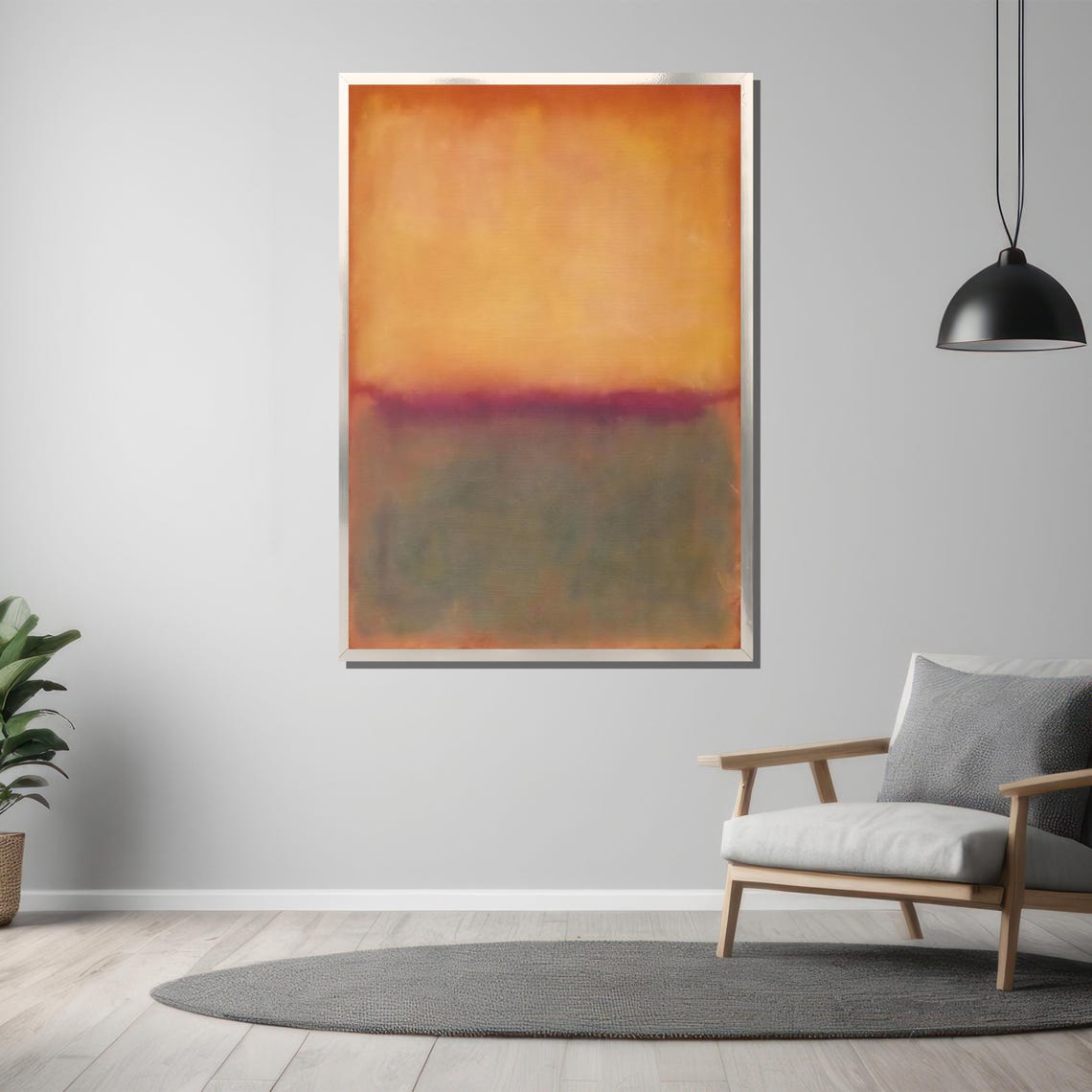 Rothko-Style Warm Orange Muted Mauve Soft Color-Field Art Poster - Image 3