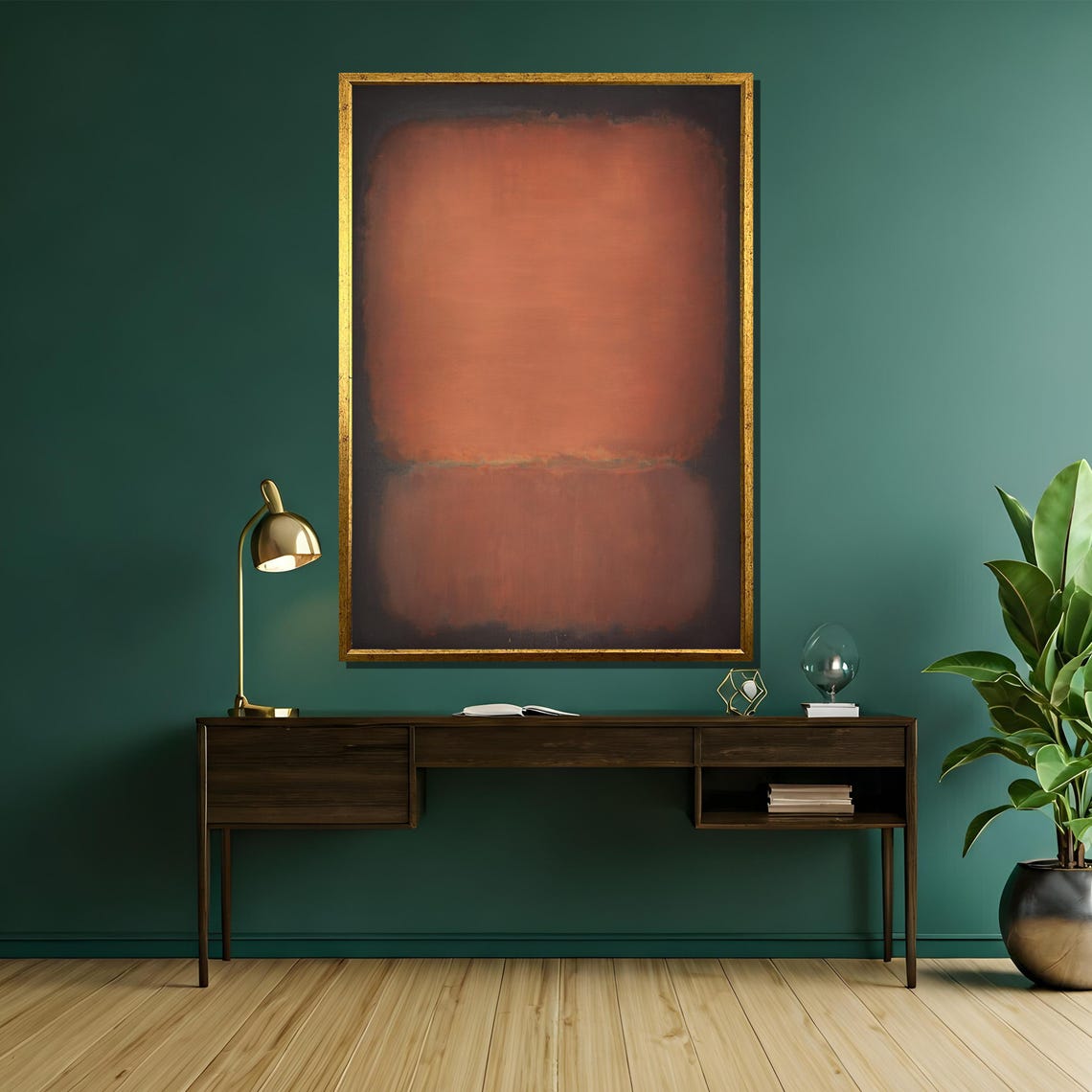 Rothko-Style Warm Brown Terracotta Color-Field Abstract Art Poster - Image 5