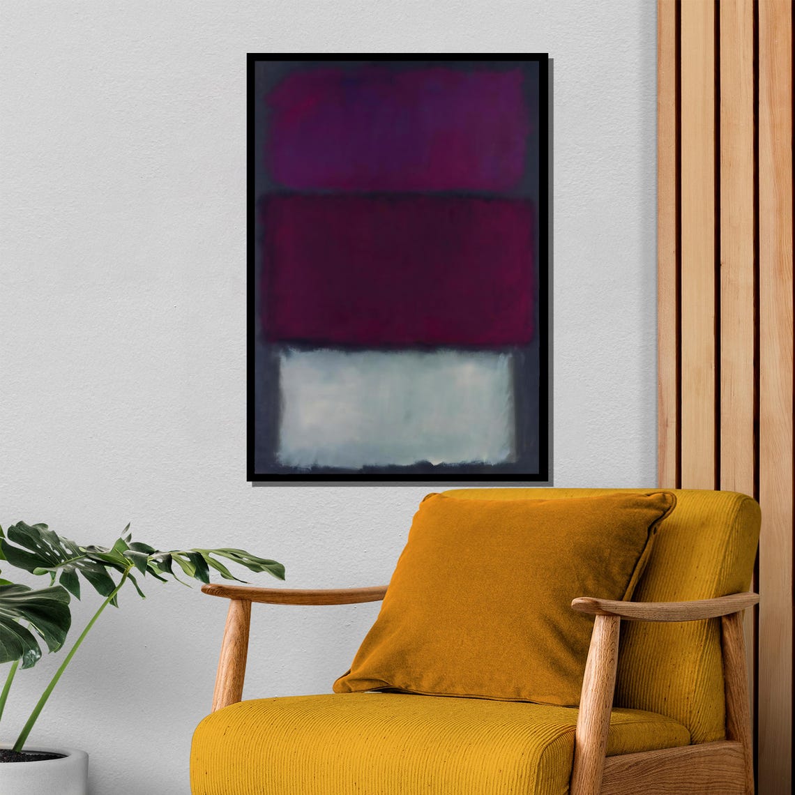 Plum Purple and Misty Gray Color Field Rothko Inspired Poster - Image 4