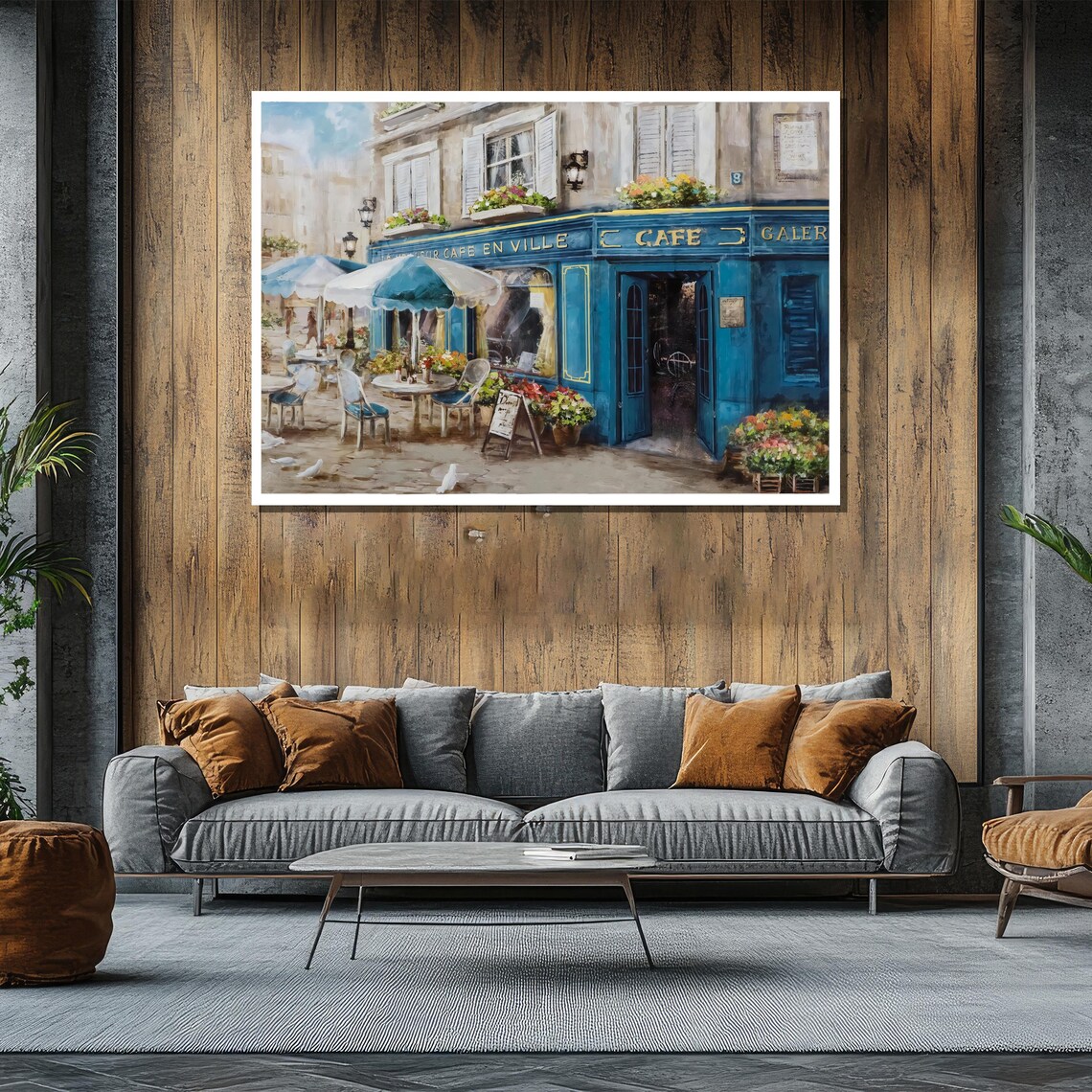 French Cafe Painting, Vintage Paris Street Scene Art Print - Image 2