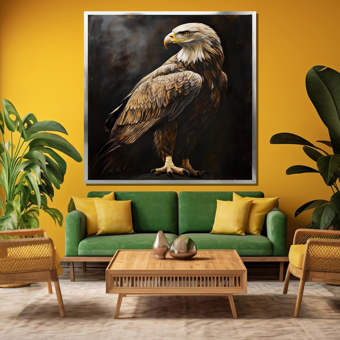 Majestic Eagle Realistic Wildlife Art Print, Dark Style - Image 3