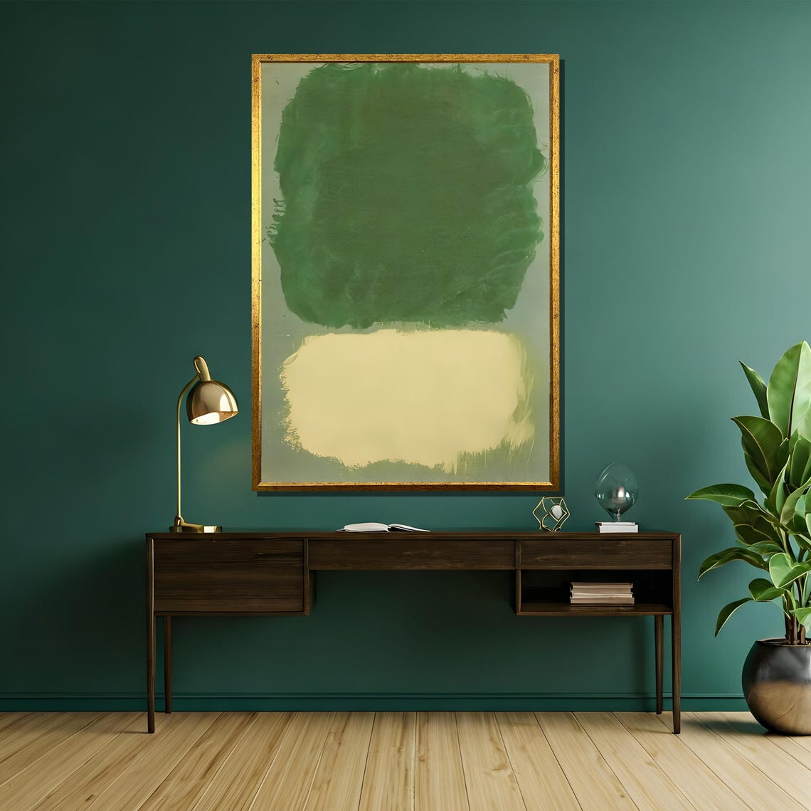 Rothko-Style Green Cream Color-Field Abstract Painting Poster - Image 5