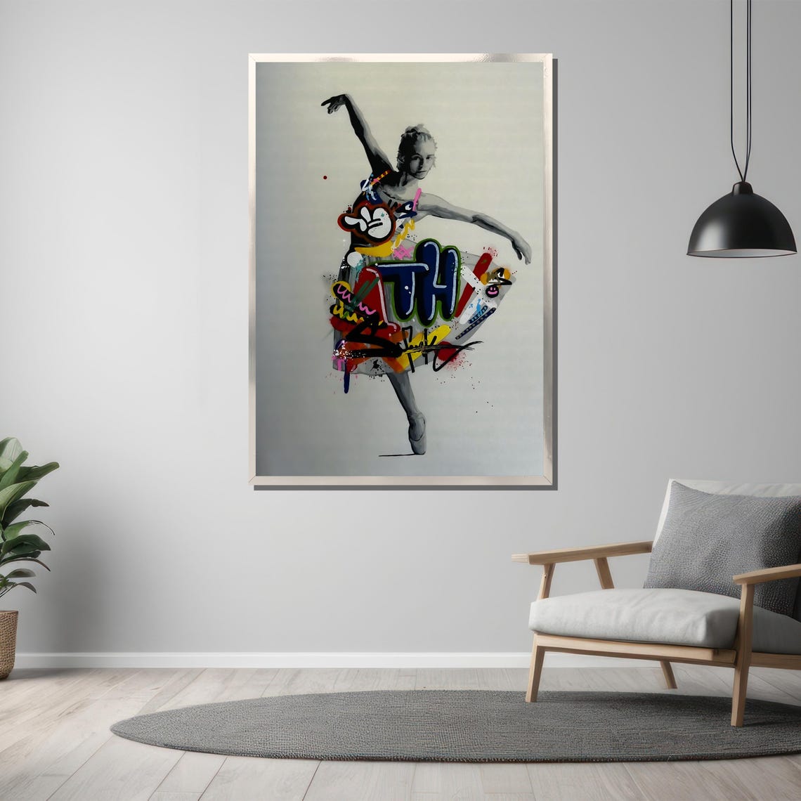 Graffiti Ballerina Dancing Pose With Colorful Paint Tutu Poster - Image 3
