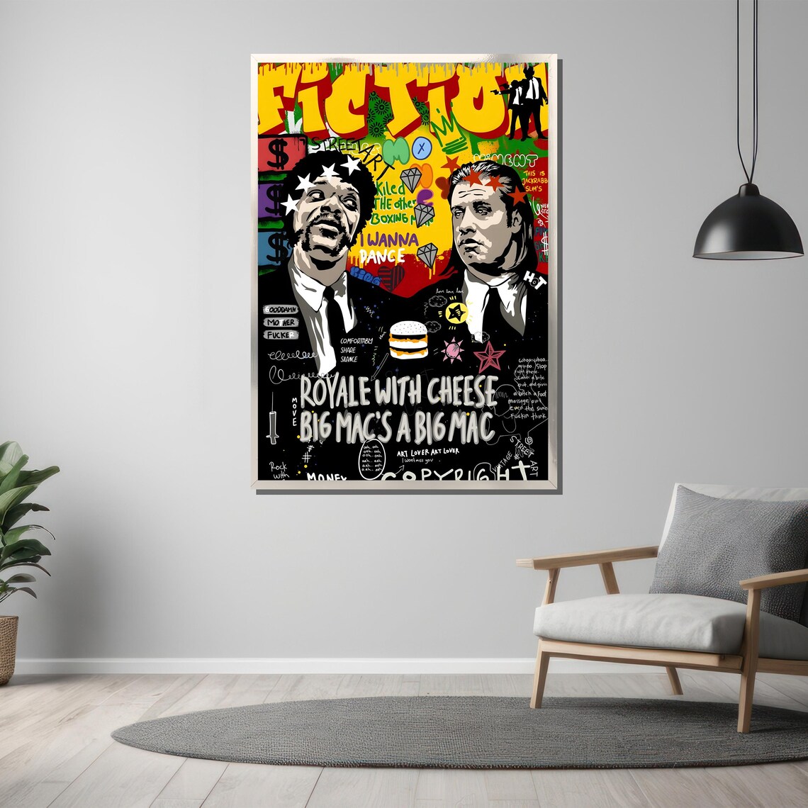 Royale With Cheese Pulp Fiction Pop Art Collage Movie Poster - Image 3