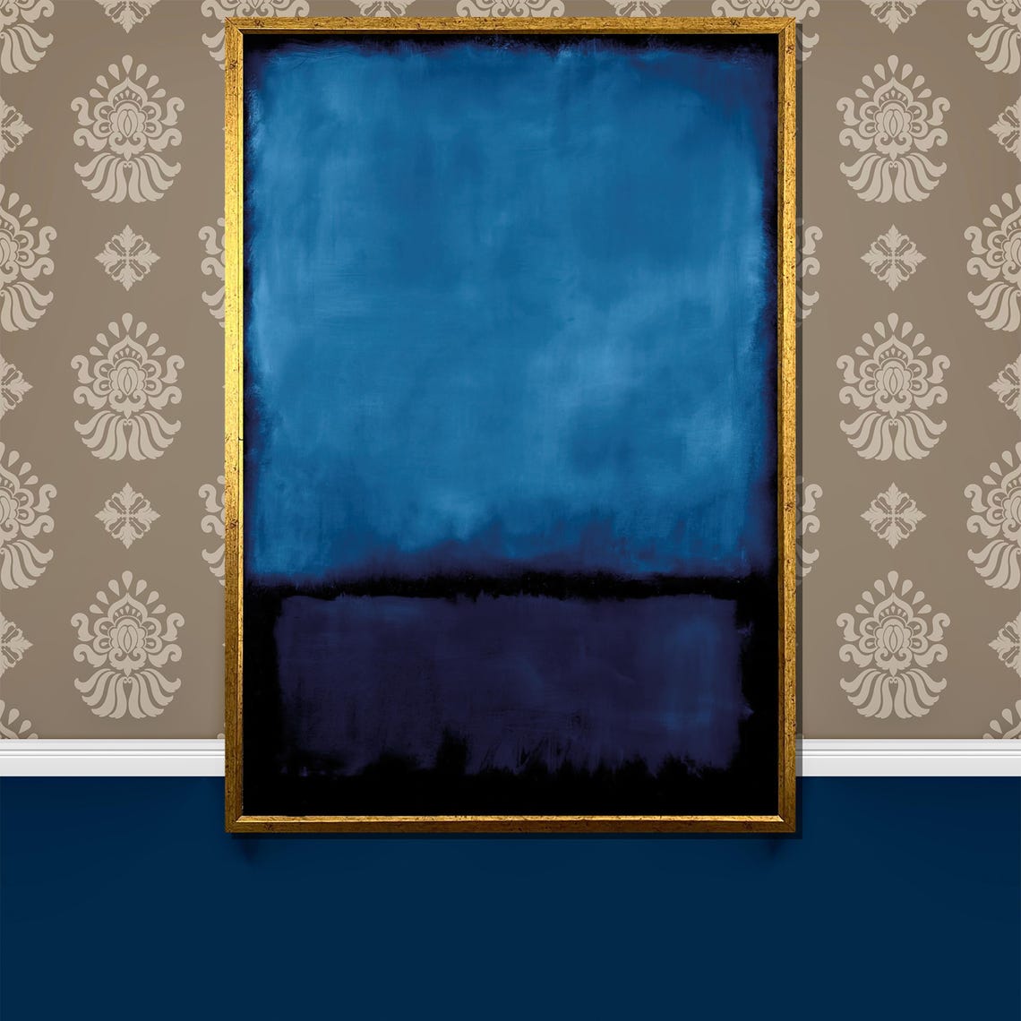 Rich Cobalt And Midnight Blue Serene Calm Color Field Art Poster