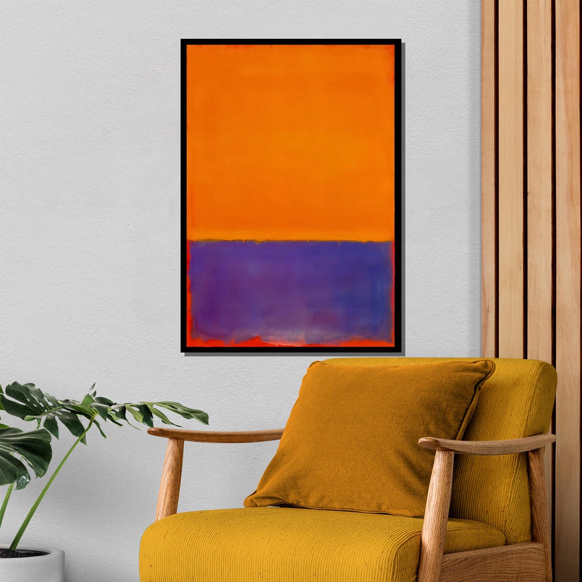 Vibrant Orange and Violet Color Field Rothko Inspired Abstract Poster - Image 4