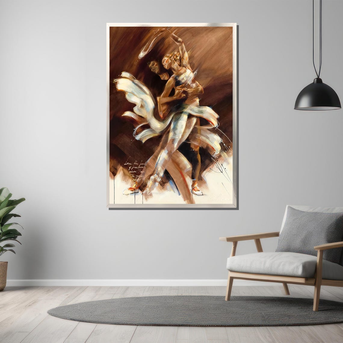 Dynamic Ballet Dance Painting Graceful Movement And Abstract Art Gift For Dance Enthusiasts And Modern Wall Decor - Image 3